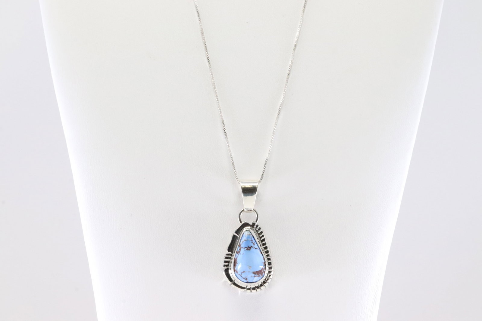 Native America Navajo Sterling Silver Golden Hill Turquoise Pendant with A 925 Necklace By N.J.: This is a Native America Navajo Sterling Silver Golden Hill Turquoise Pendant with A 925 Necklace By N.J. Necklace length: 18.00"