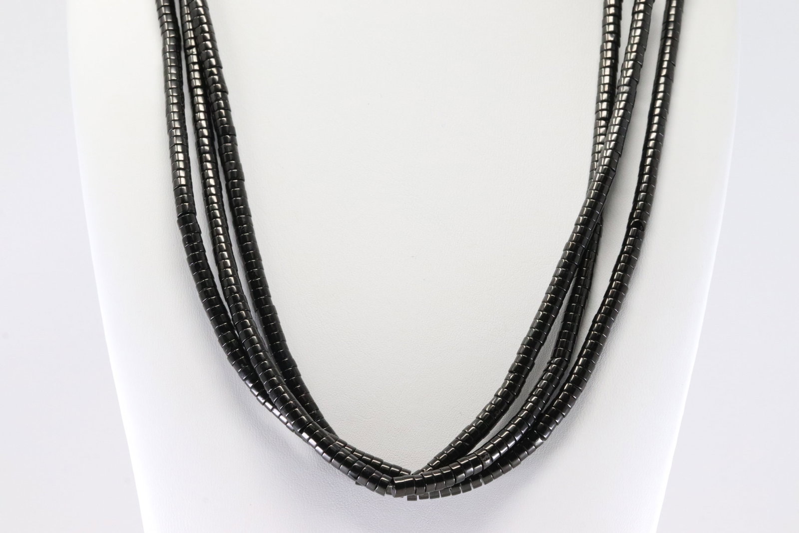 America Sterling Silver 3 Strand Black Onyx Necklace. (1 of 3)