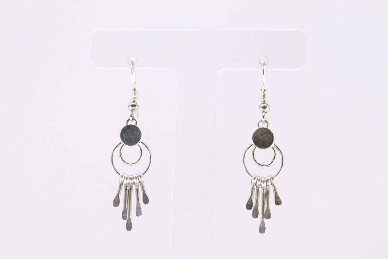 America Sterling Silver Solid Dangling Earring's. - 3