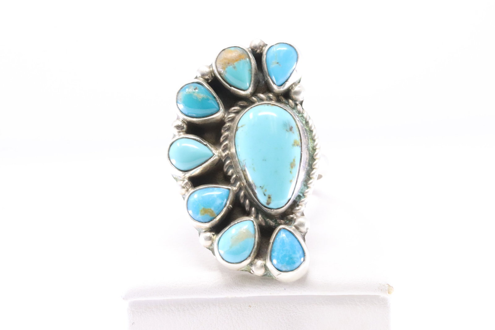 Native America Navajo Sterling Silver Turquoise Ring By G James. (1 of 4)