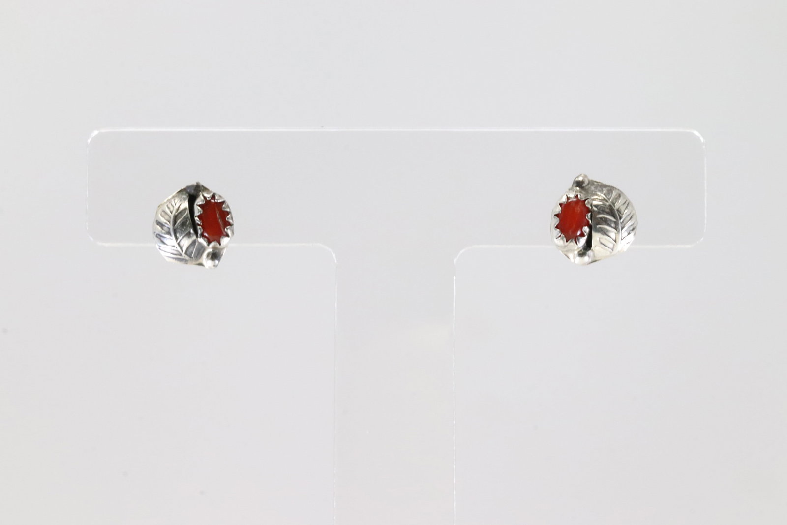 America Sterling Silver Coral Post Earring's.: This is a America Sterling Silver Coral Post Earring's.