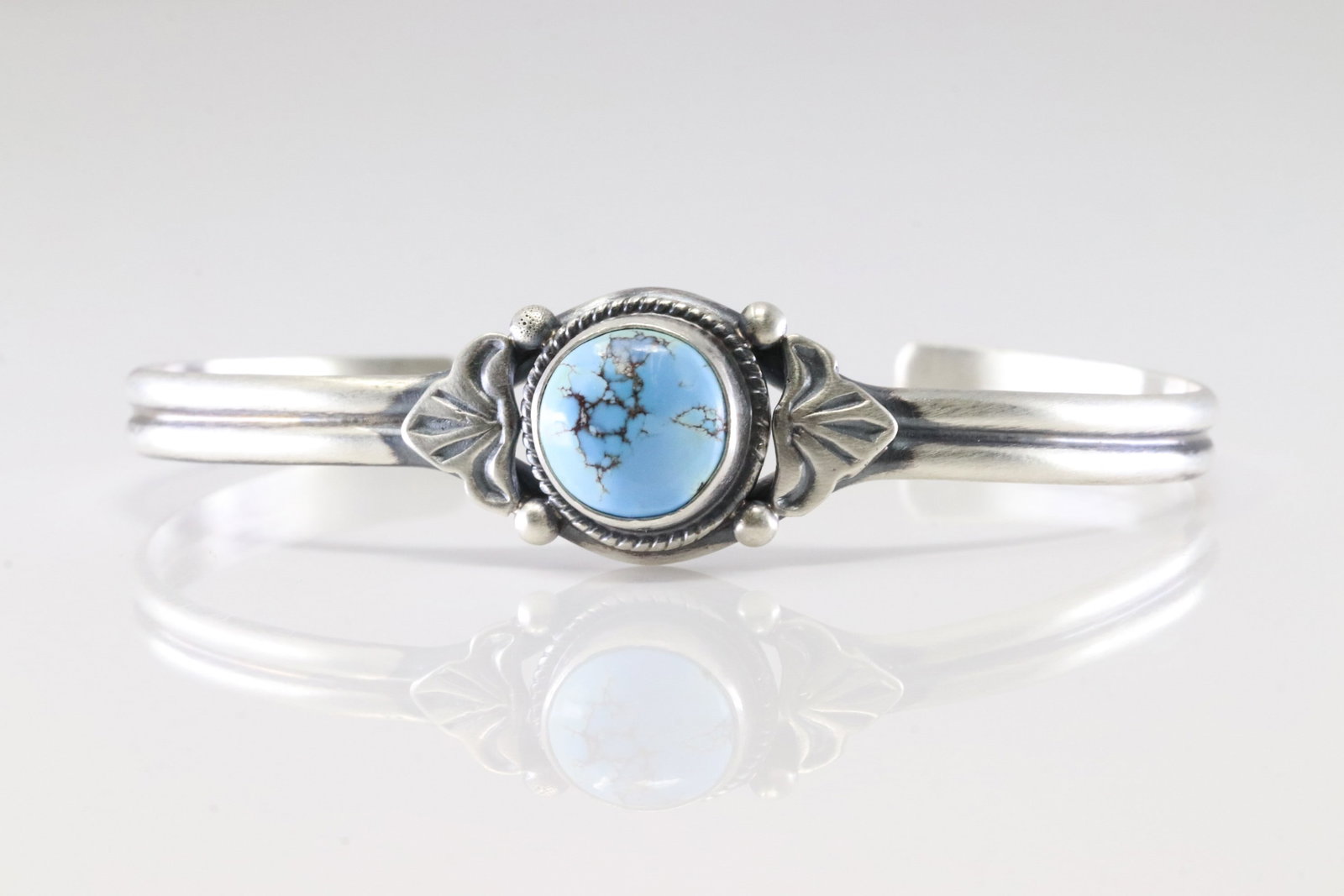 Native America Navajo Sterling Silver Golden Hill Turquoise Bracelet Cuff By S.: This is a Native America Navajo Sterling Silver Golden Hill Turquoise Bracelet Cuff By S. Stamp S.