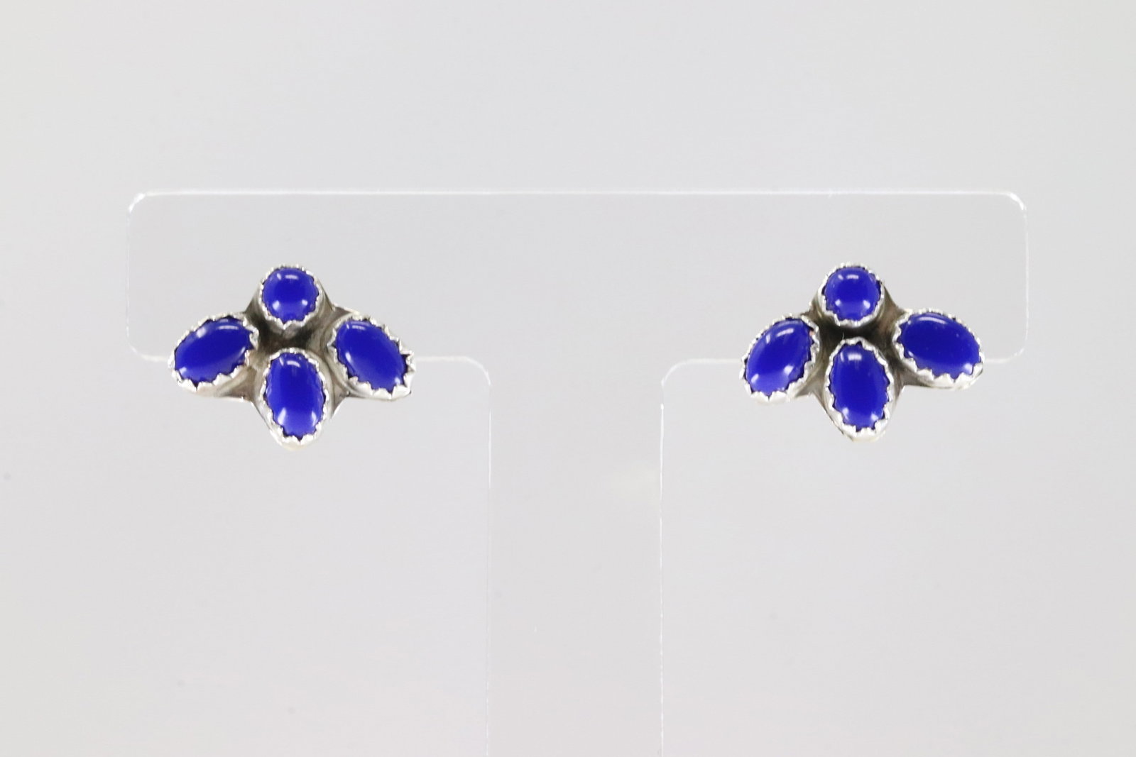 America Sterling Silver Lapis Stone Post Earring's. (1 of 3)