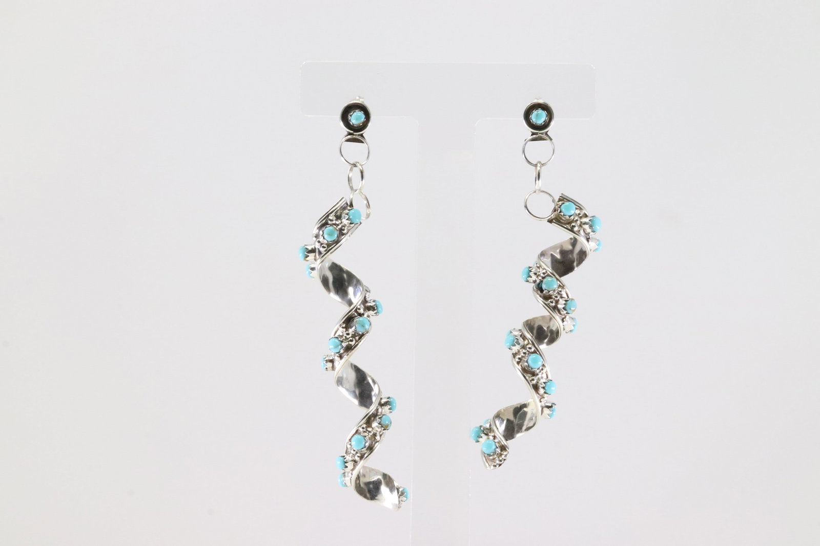 America Sterling Silver Turquoise Post / Dangling Earring's.: This is a America Sterling Silver Turquoise Post / Dangling Earring's.
