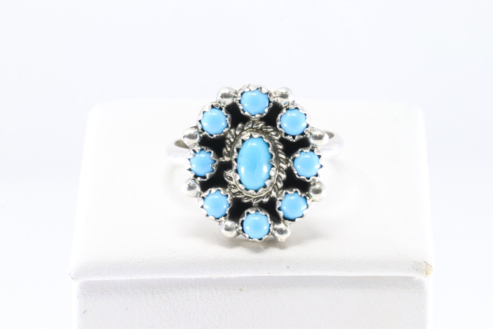 America Sterling Silver Turquoise Ring By N.K.: This is a America Sterling Silver Turquoise Ring By N.K. Ring size: 7.50.