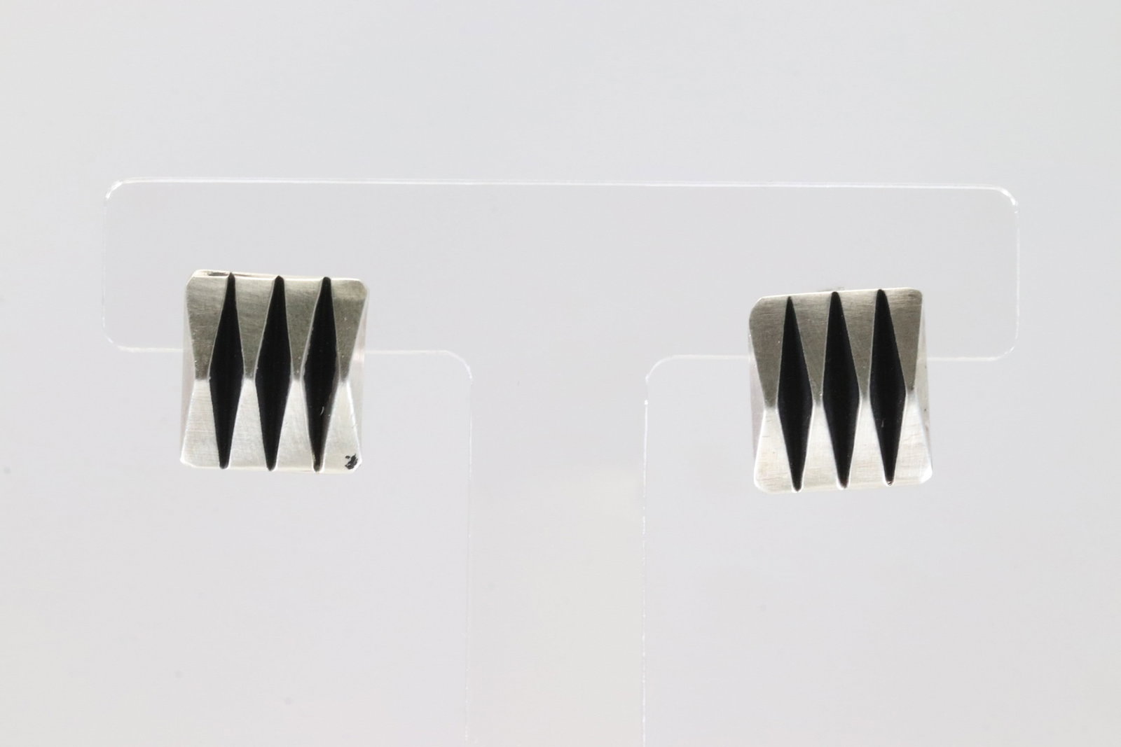 Native America Navajo Sterling Silver Solid Post Earring's By Lane Tahe.: This is a Native America Navajo Sterling Silver Solid Post Earring's By Lane Tahe.