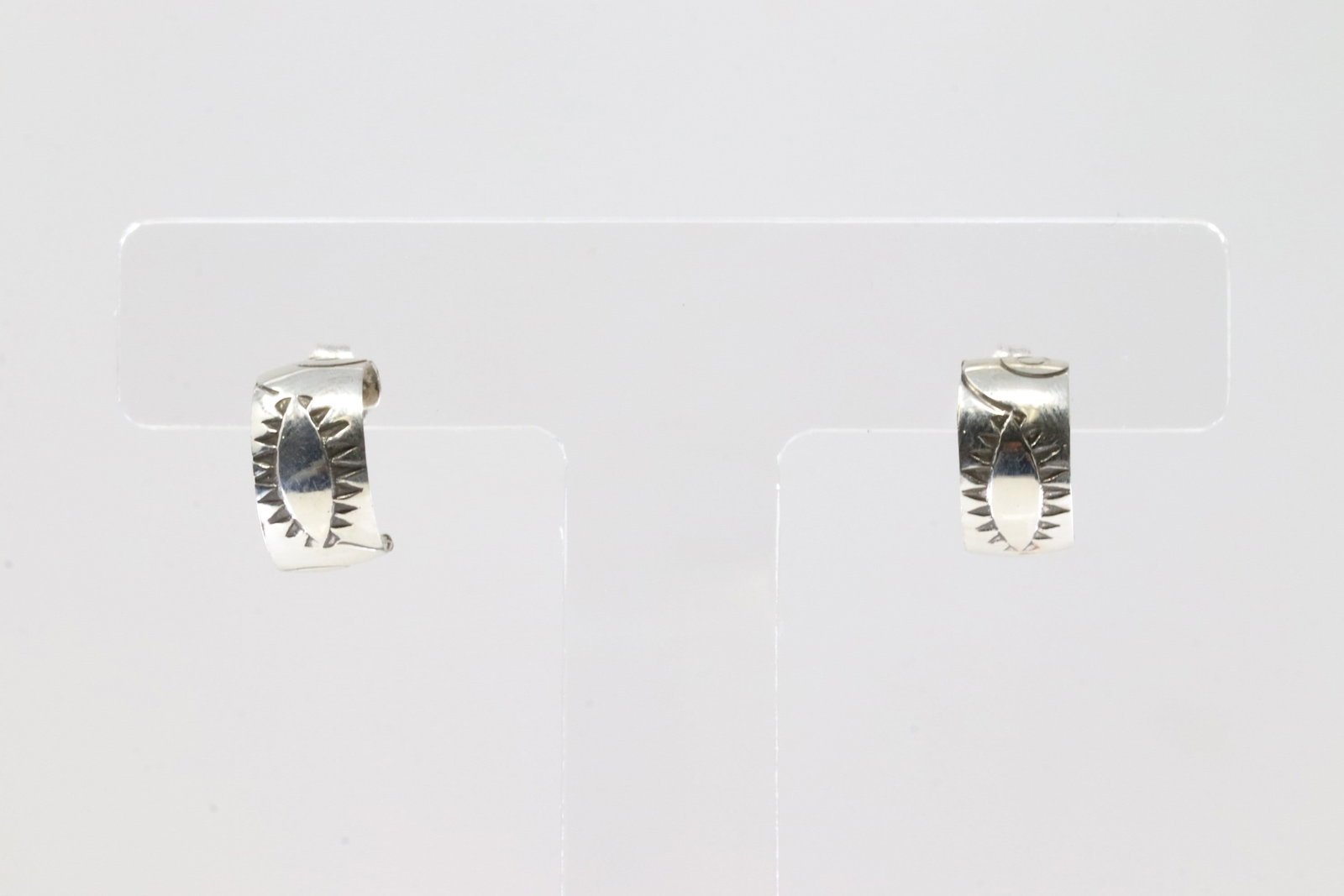 America Sterling Silver Stamp Hoop Earring's. (1 of 3)