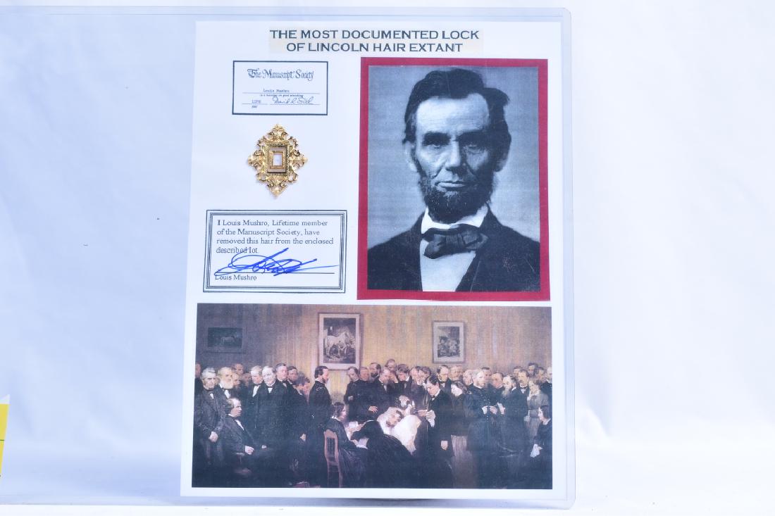 Abraham Lincoln Hair Extant w/ Photo (1 of 1)