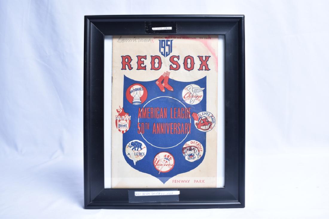 Boston Red Sox 1951 Program Mack Berra Signed (1 of 1)