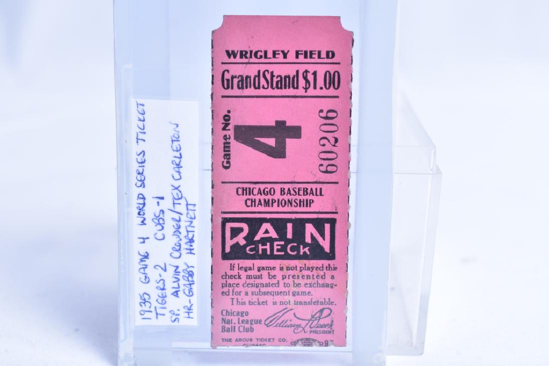 1935 World Series Game 4 Ticket Tigers vs Cubs: 1935 World Series Game 4 Ticket Tigers vs Cubs