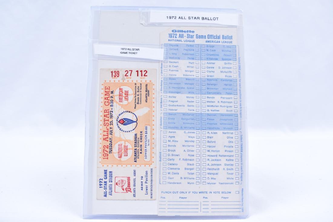 1972 All-Star Game Ticket and Ballot Atlanta GA (1 of 1)