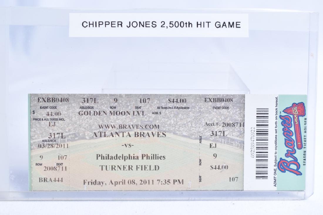 Chipper Jones 2500th Hit Game Ticket Atlanta Brave: Chipper Jones 2500th Hit Game Ticket Atlanta Brave