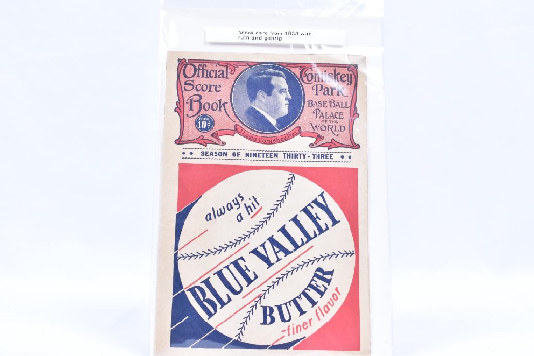 Official Scorebook 1933 Babe Ruth and Gehrig (1 of 1)