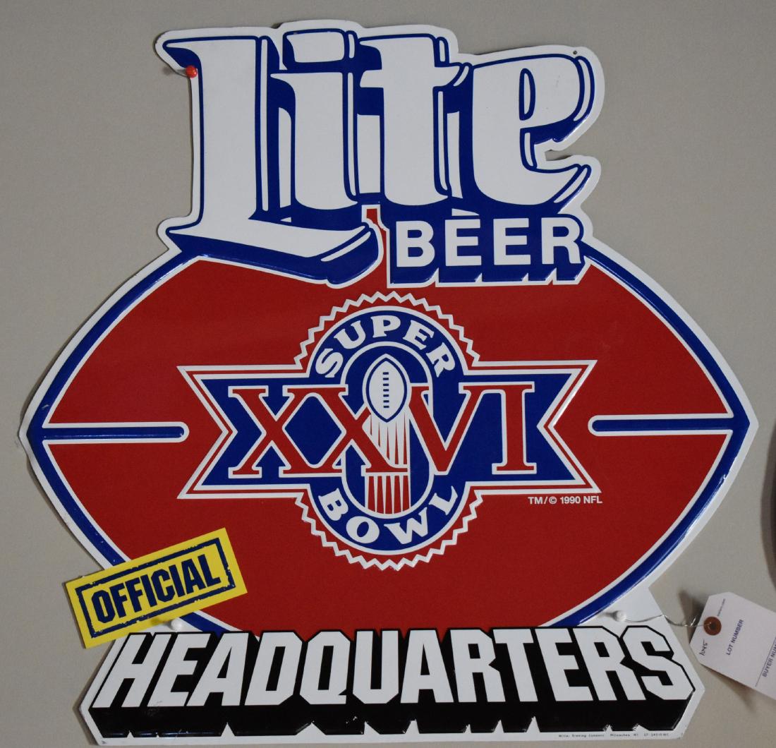 1990 Miller Lite Super Bowl Sign: 1990 Miller Lite Super Bowl Sign