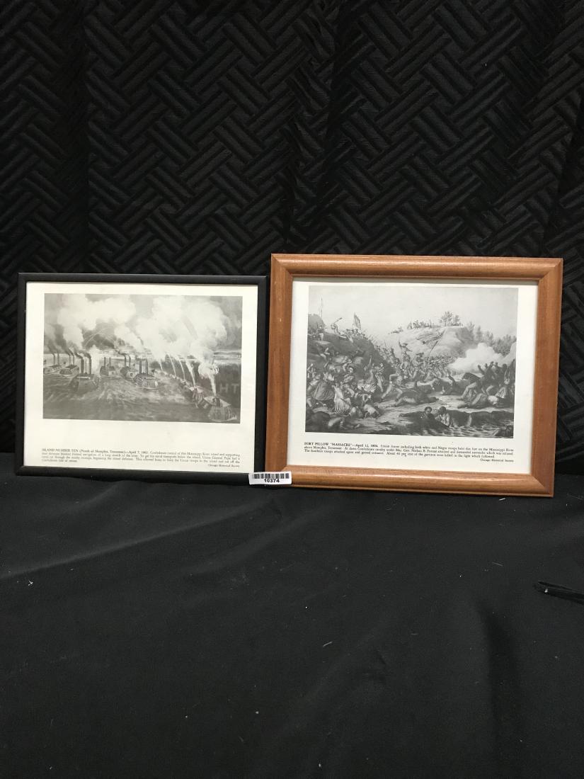 Two Framed Prints of Civil War Battles Fort Pillow and (1 of 8)