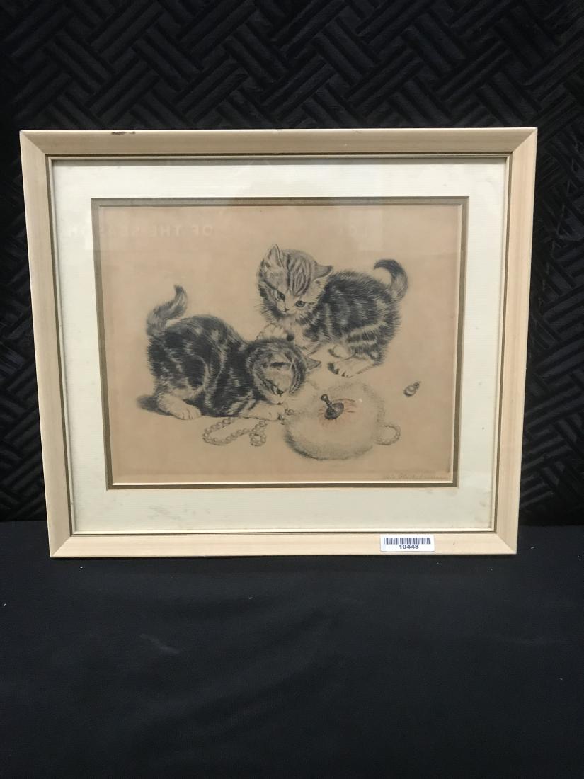 Signed Print of Two Kittens and Pearls artist Meta (1 of 6)