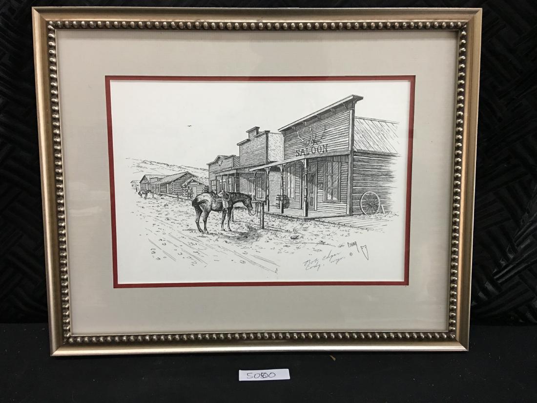 Print Western Bob Edgar Cody Wyoming Signed (1 of 7)