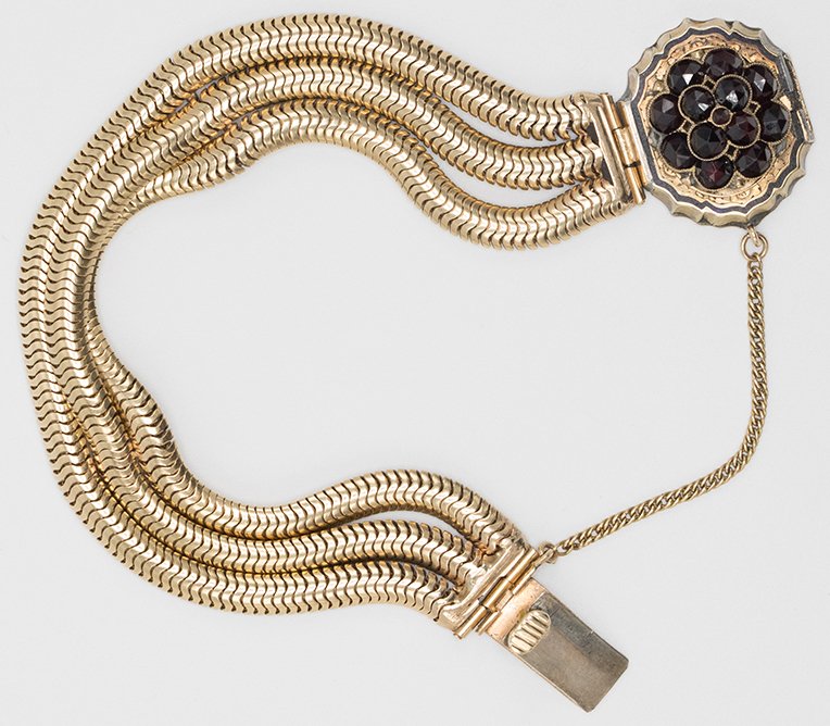A Victorian garnet, 14k bracelet (1 of 2)