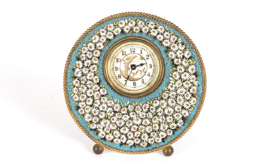 An English micro mosaic desk clock (1 of 3)