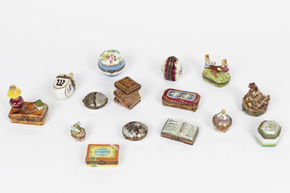 A group of fifteen Limoges boxes (1 of 3)