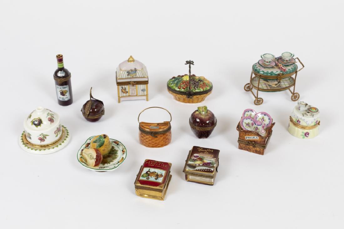 A group of thirteen Limoges boxes (1 of 3)