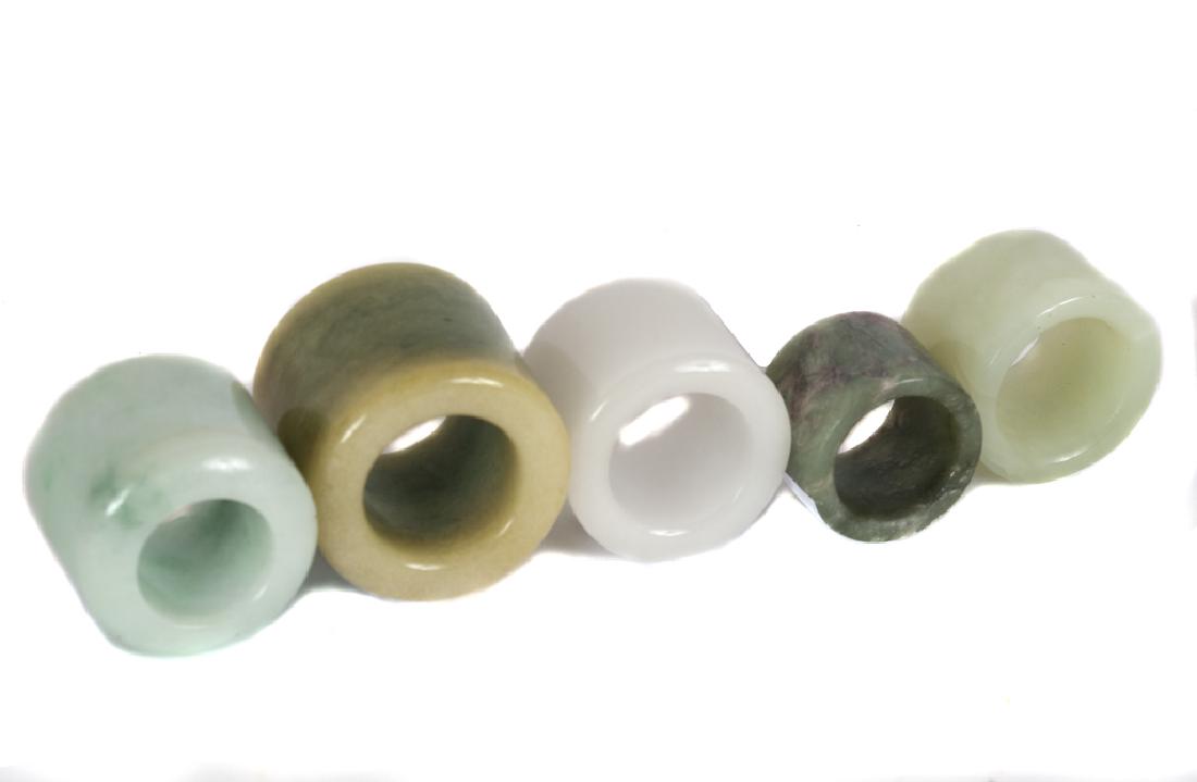 A group of five hardstone archer's rings (1 of 3)