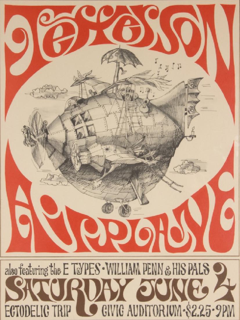 A Jefferson Airplane poster 1966: "Ectodelic Trip" Civic Auditorium 1966. Frame: 22in. H x 18in. W