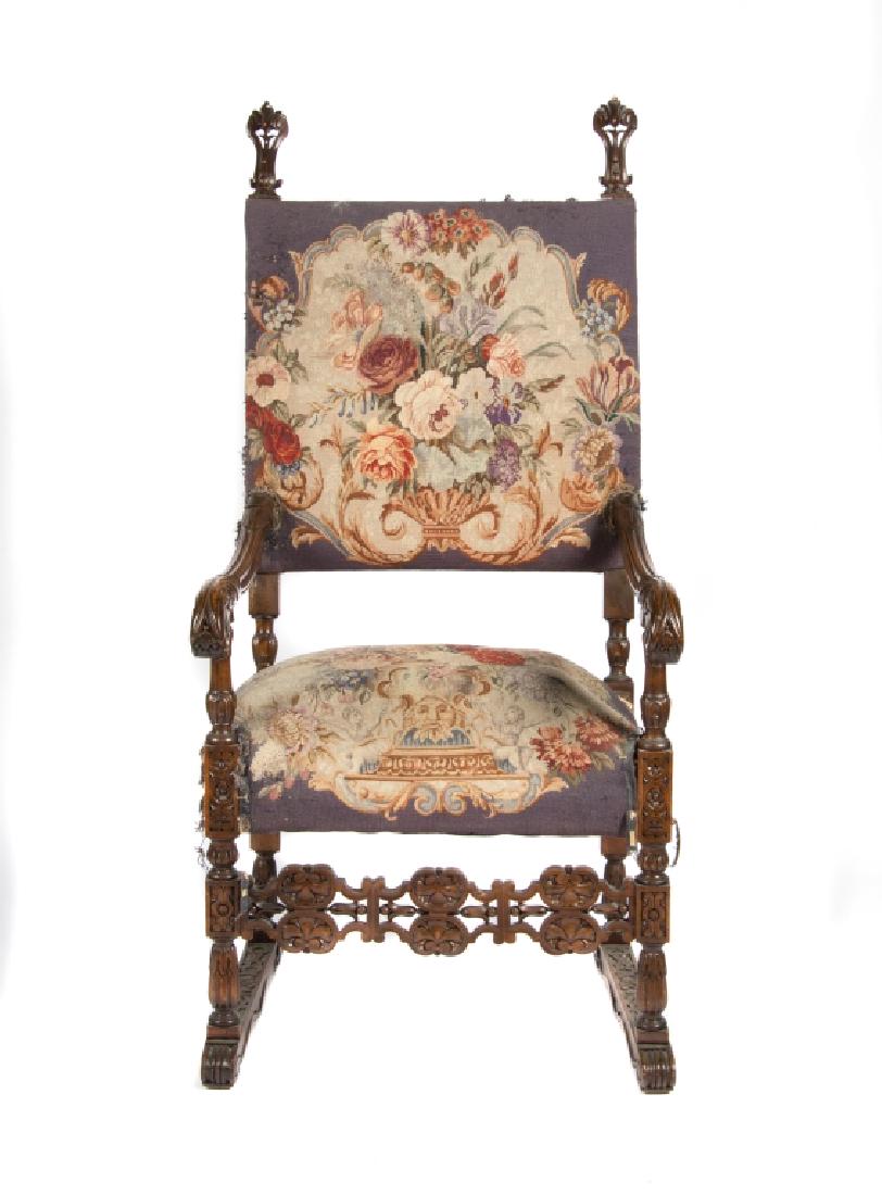 A Spanish Baroque style walnut armchair (1 of 7)