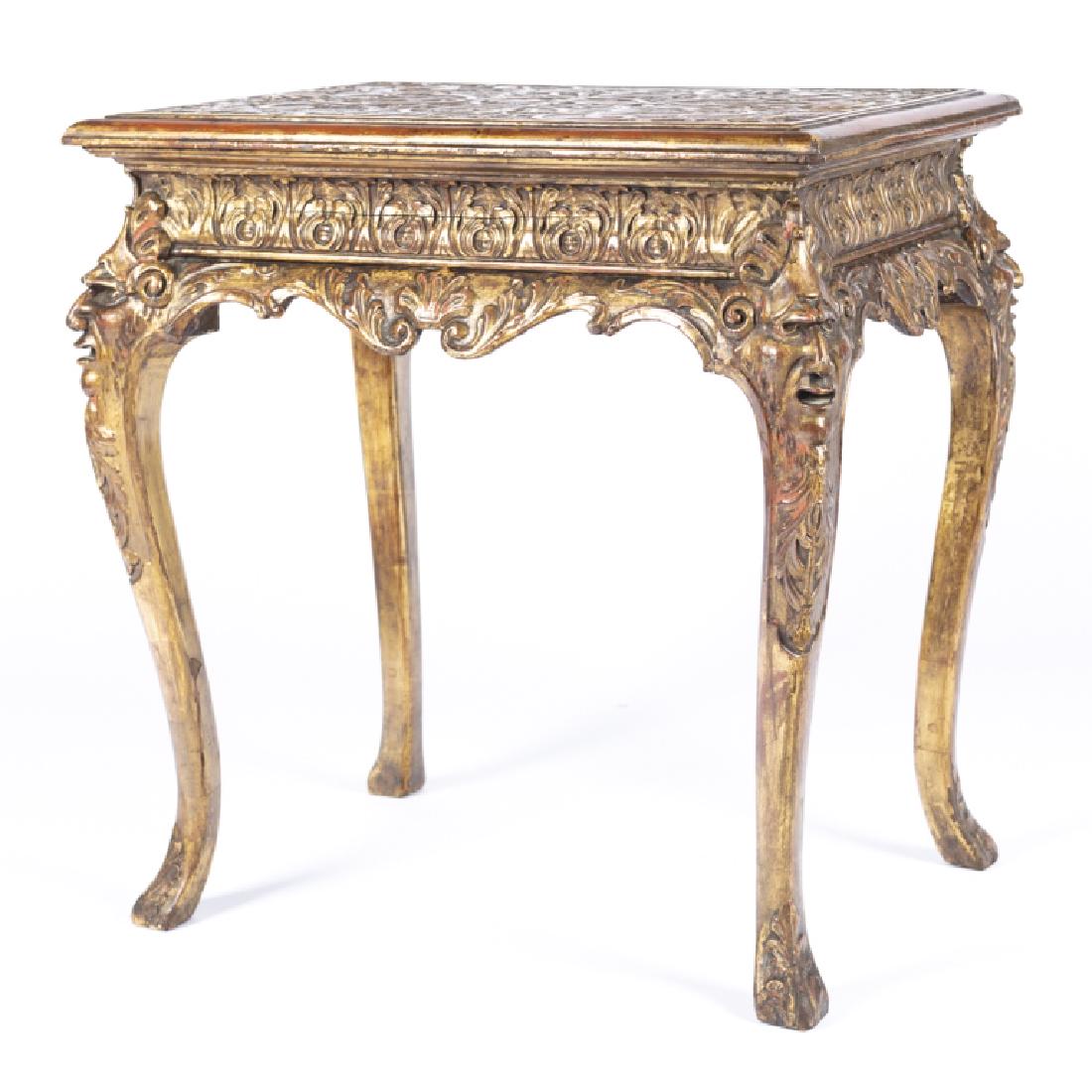 English George I style carved giltwood side table (1 of 3)
