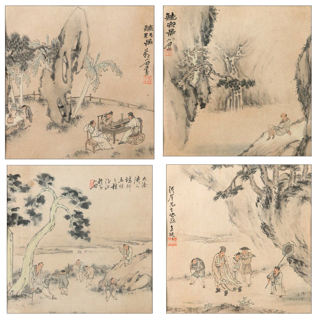 Su Liupeng (1798-1862): set of four watercolors (1 of 11)