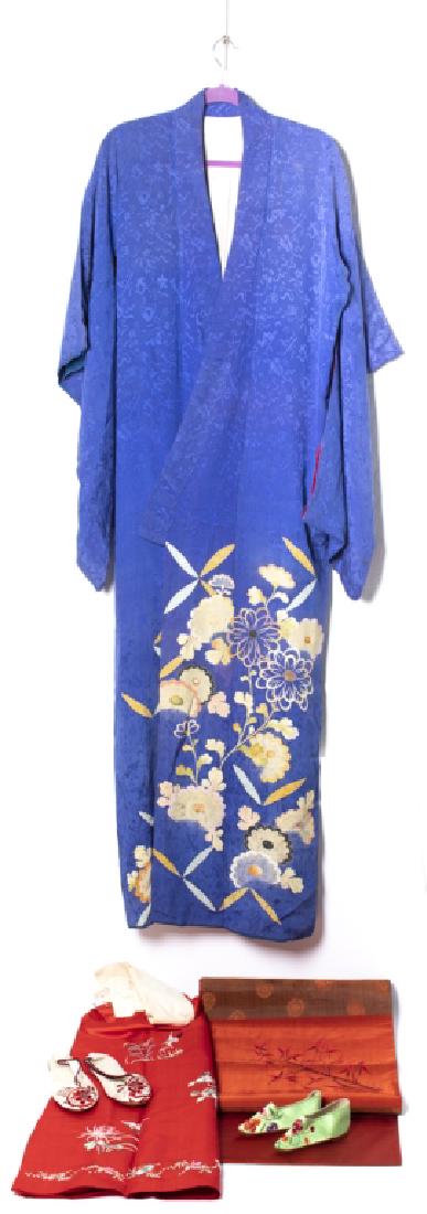 A group of Asian silk garment items (1 of 2)