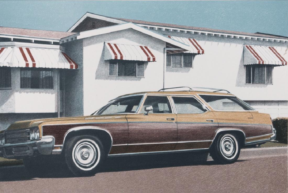 Robert Bechtle (American, b 1932): Station Wagon, 1979 Lithograph in colors on wove paper, not signed (aside from the edition of 250), with full magins, unframed. 12in. H x 18in. W (image); 23in. H x29in. W (sheet) Condition: light sur