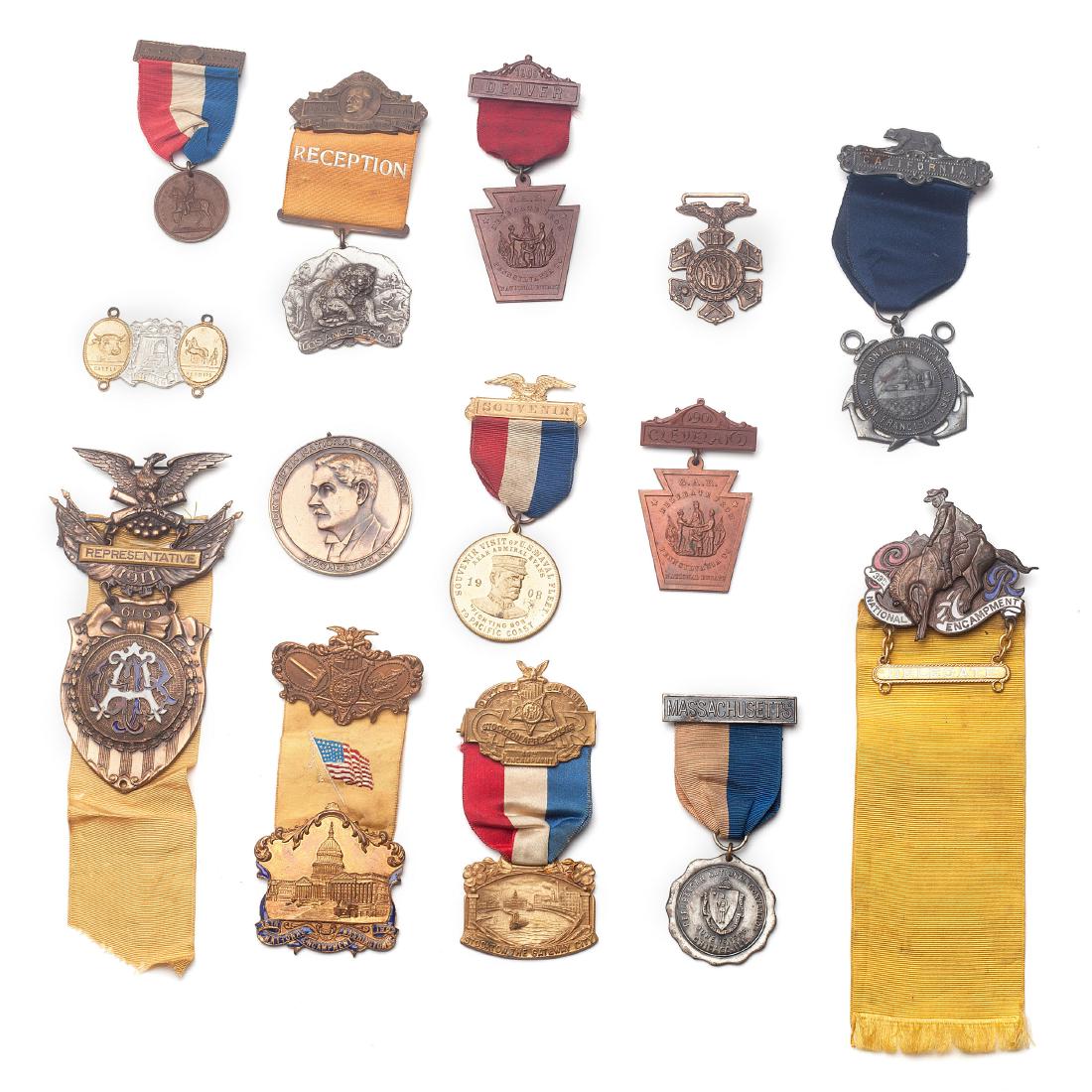 A group of military medals: A group of Post U. S. Civil War GAR (Grand Army of the Republic) Representative and Delegate Encampment medals. Also a medal commemorating the unveiling of the Washington Monument 1896. All appear to 