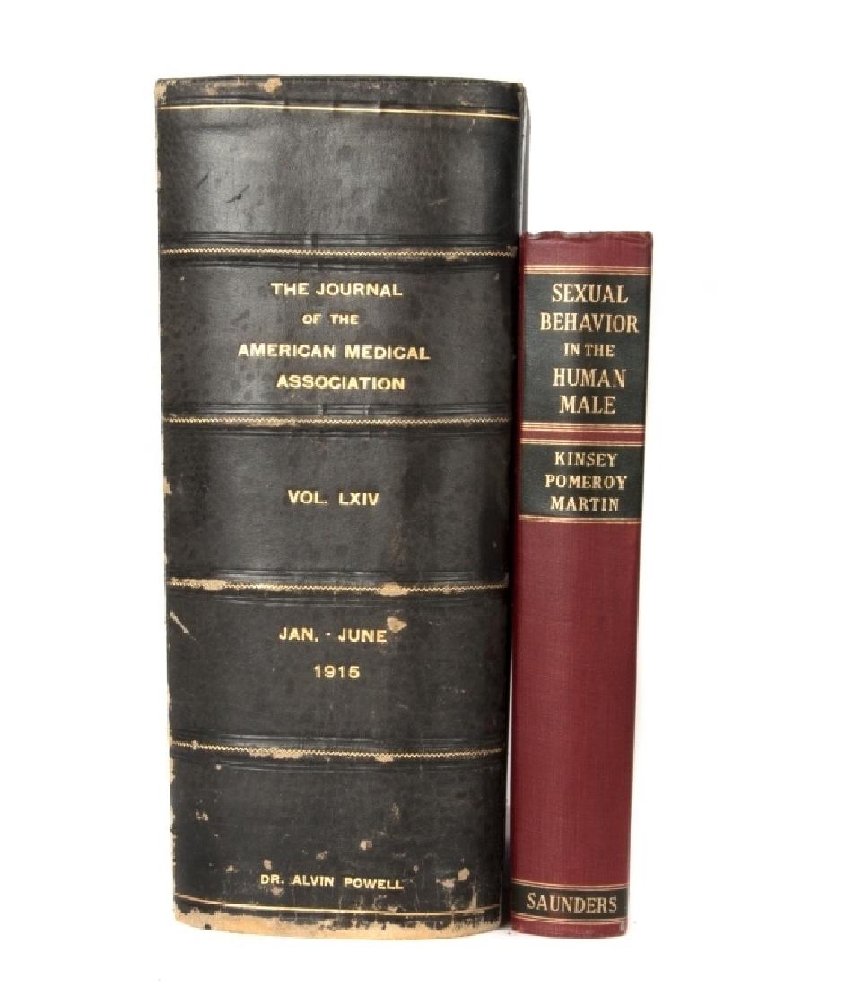 Two classic books on medicine and sexuality: Sexual behavior in the human male' by Kinsey, Pomeroy and Martin, the other 'The journal of the American medical association' Vol. LXIV Jan- June 1915 by Dr. Alvin Powell.