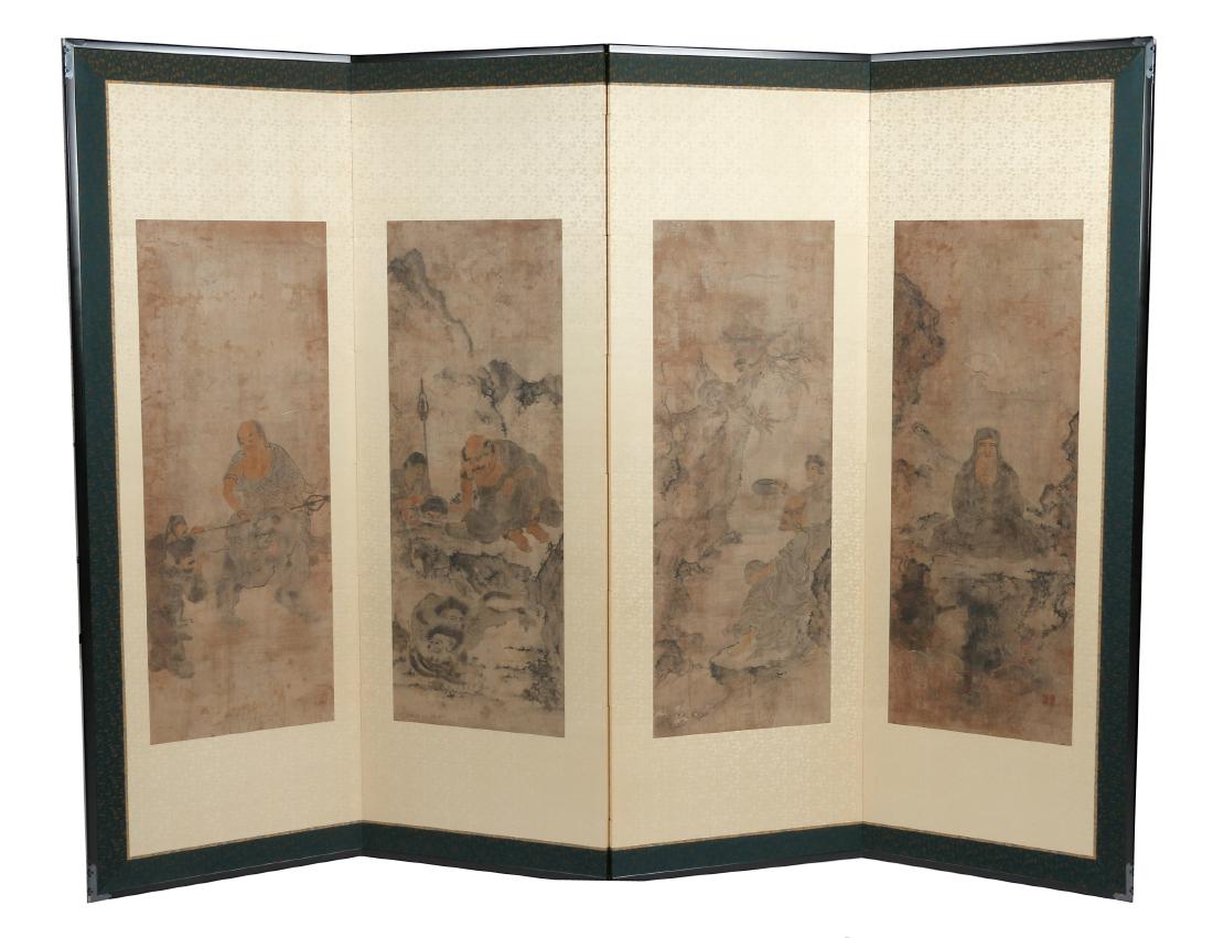 A set of four Japanese four-panel folding screens (1 of 8)