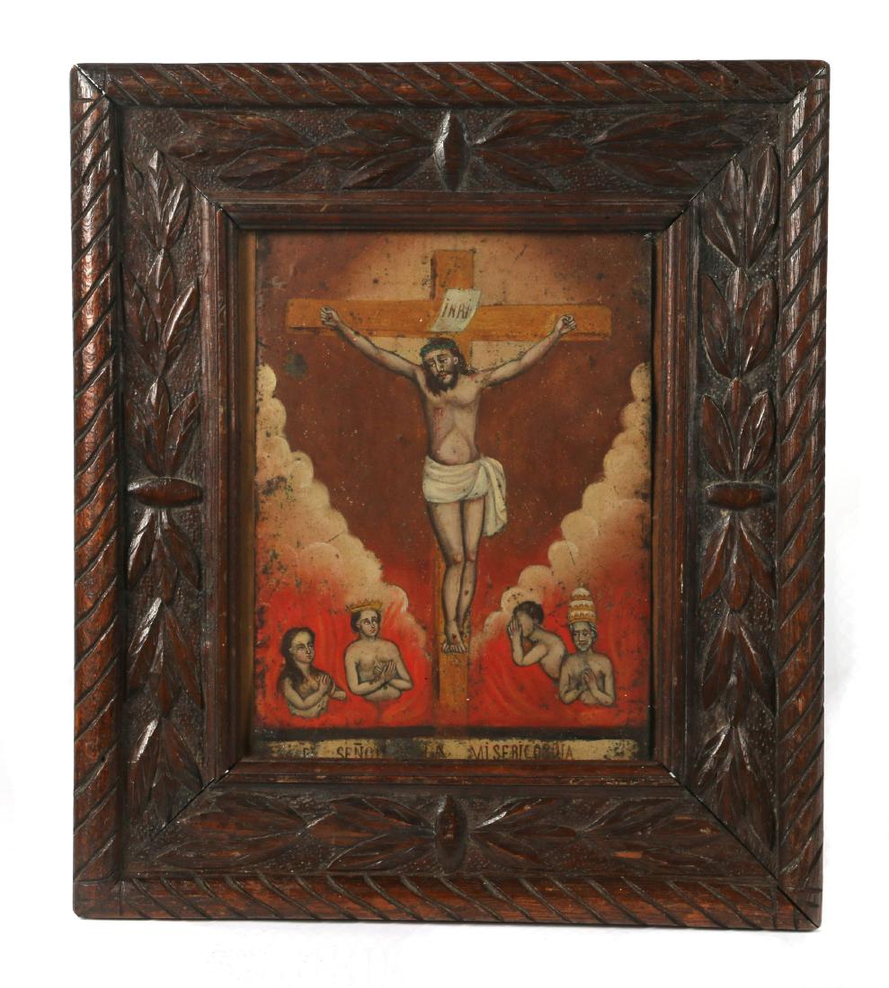 Five Spanish colonial devotional paintings (1 of 5)