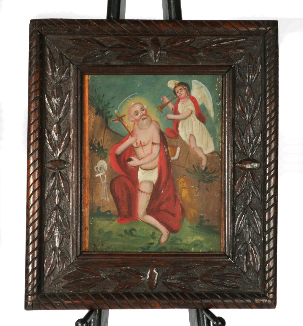 Three Spanish Colonial devotional paintings, and two (1 of 5)