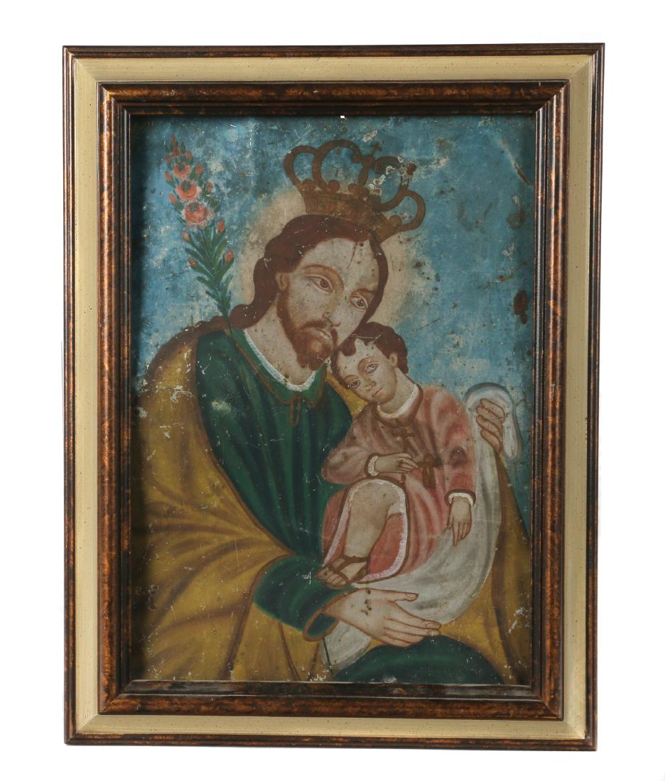 Four Spanish Colonial Devotional  paintings (1 of 4)