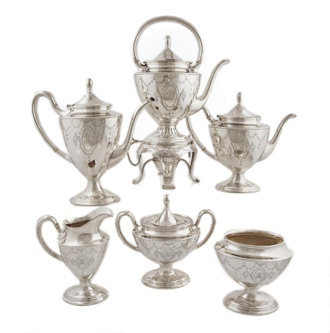 A Shreve & Co. sterling six piece tea and coffee set (1 of 3)