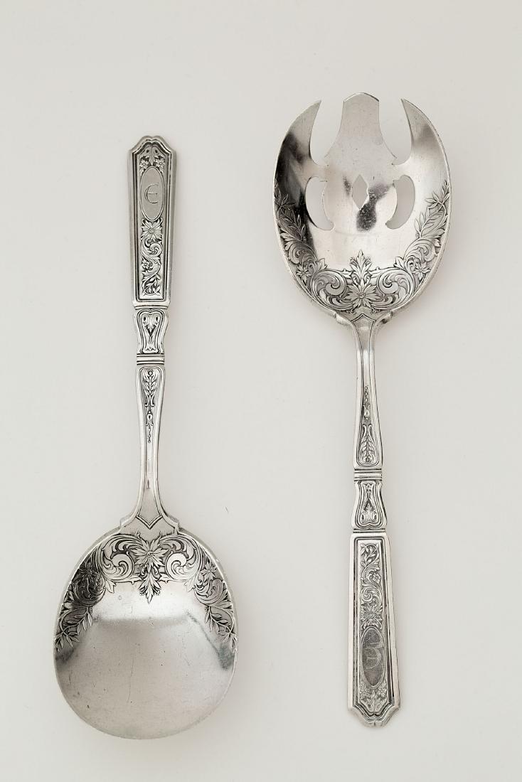 A sterling Gorham St. Dunstan chased salad serving set (1 of 5)