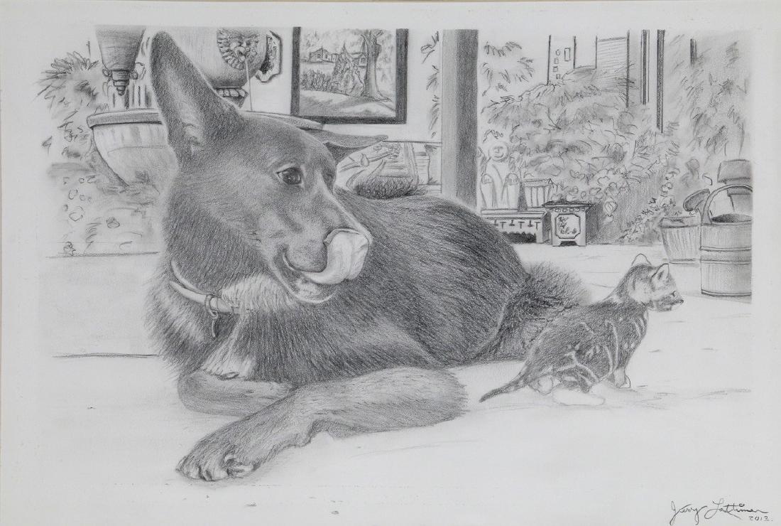 Jerry Lattimer (20th Century), 2 drawings (1 of 6)