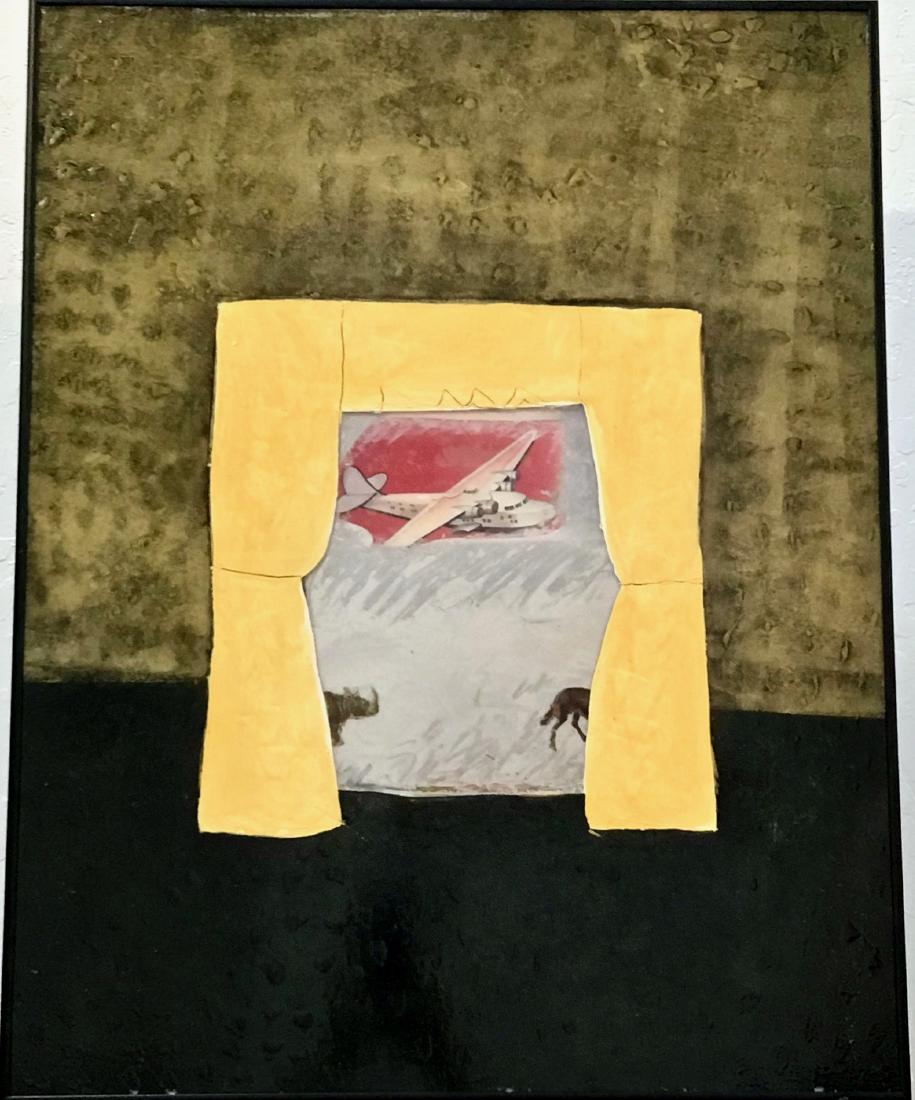 Inez Storer (American, b. 1933): Flight Mixed media on plexi-glas, the artist's name and title on a label on they verso, framed. 28in. H x 22in. W Frame: 29in. H x 23in. W x 1in. L Condition: A few light surface rubs, particula