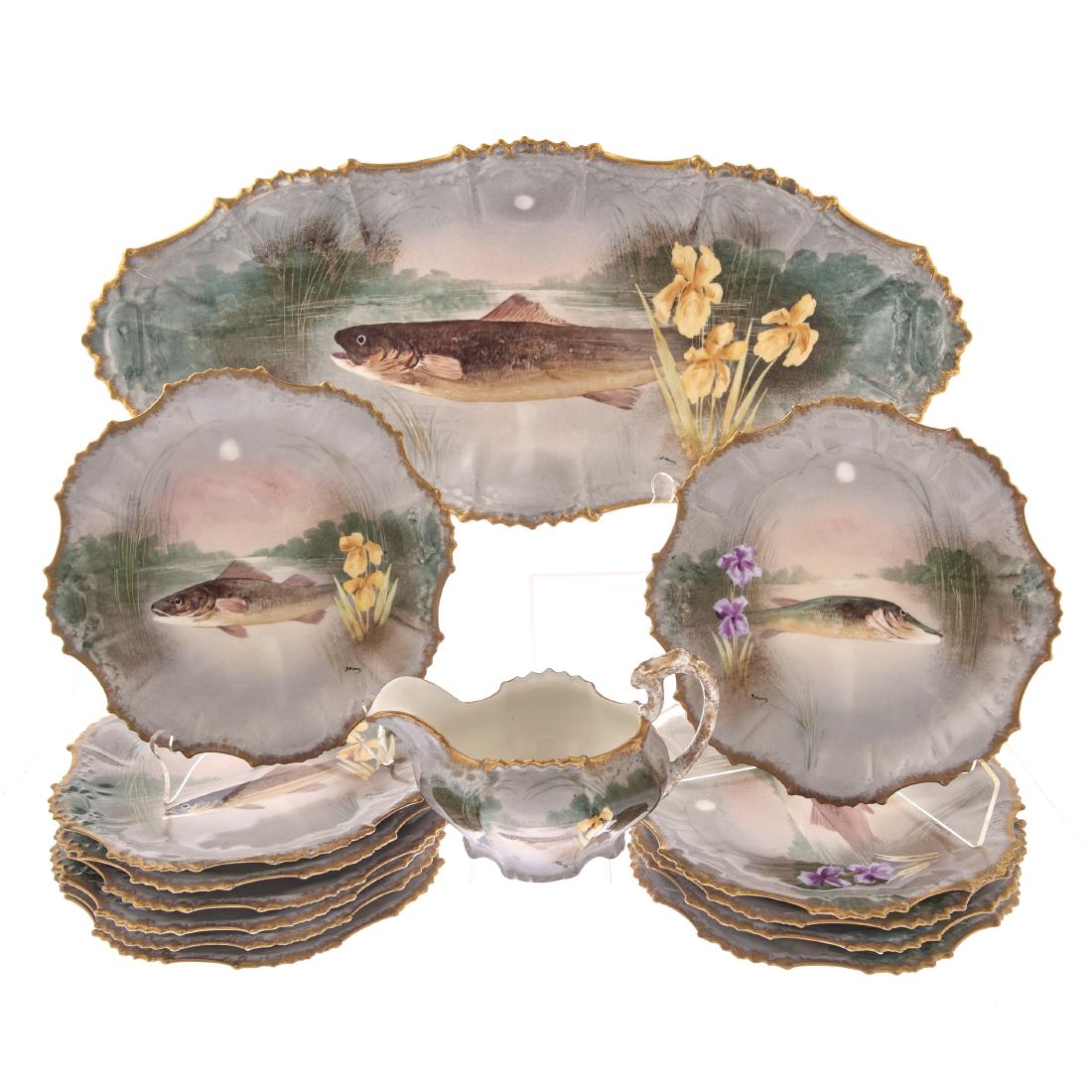 A French Limoges Fish Service (1 of 4)