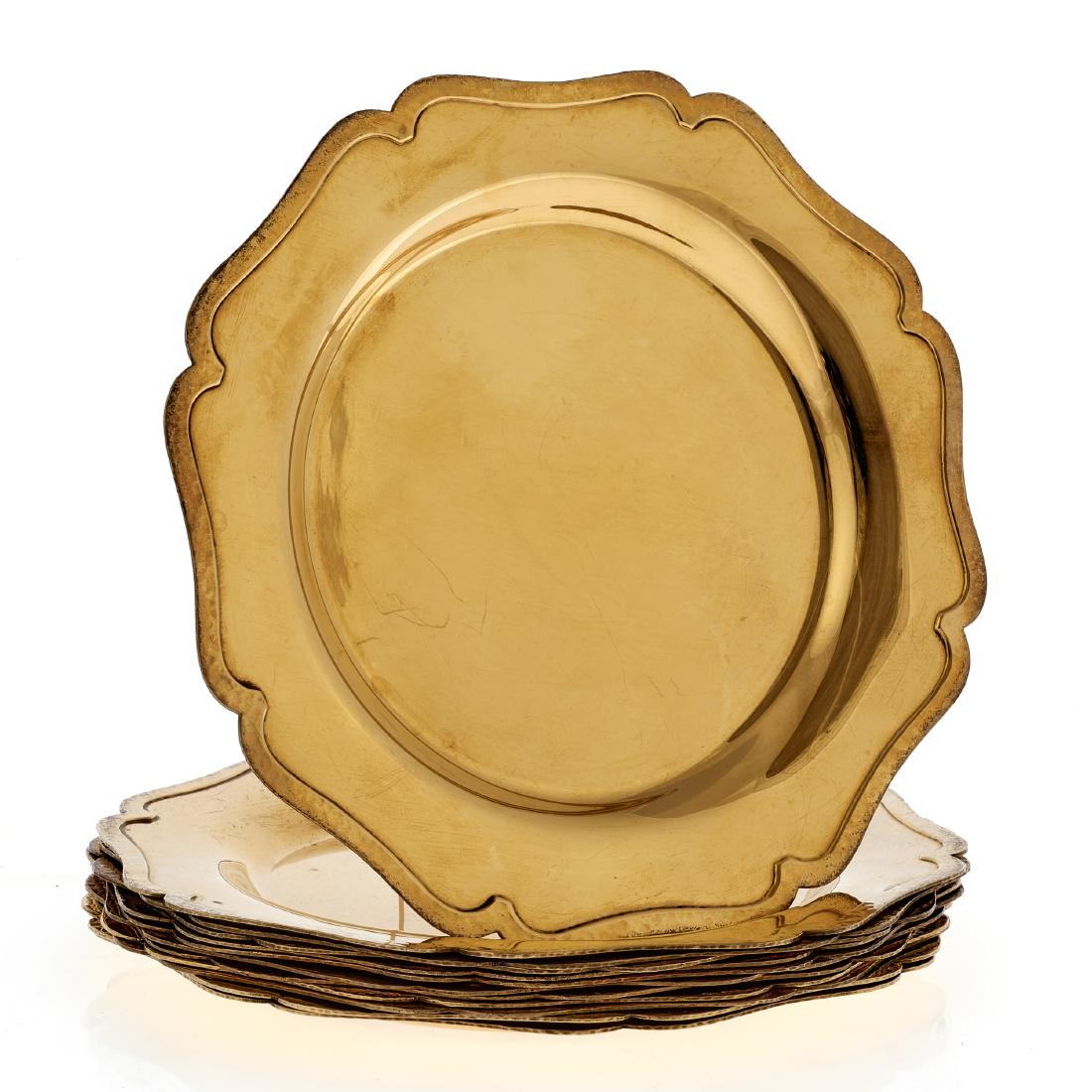 A vermeil set of twelve bread & butter plates by Shreve (1 of 4)