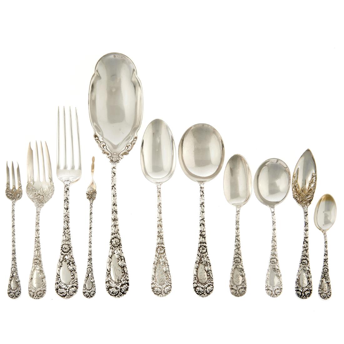 A sterling assembled partial flatware set, Durgin, (1 of 3)