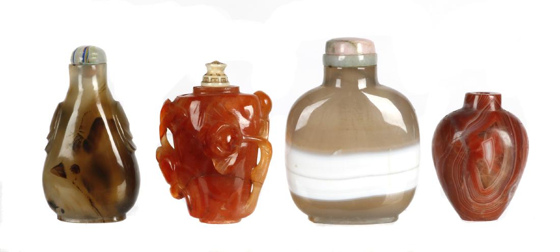 Four Chinese agate snuff bottles (1 of 3)