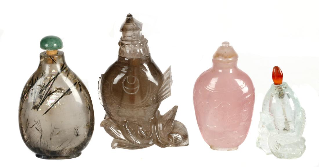 Four Chinese quartz snuff bottles (1 of 4)