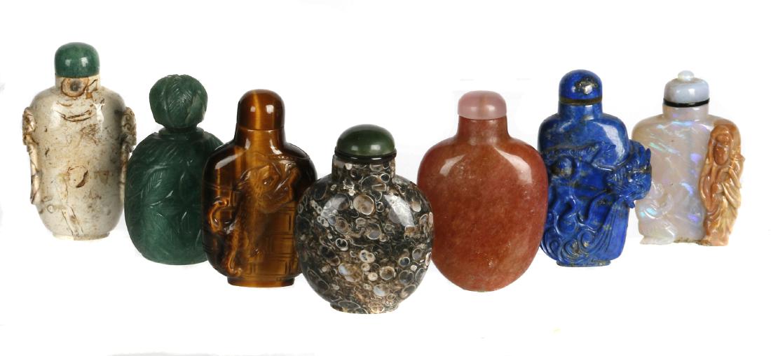 Seven Chinese stone snuff bottles (1 of 5)