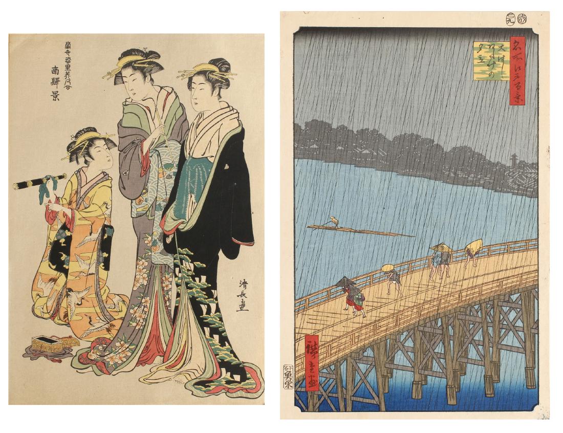 Three Japanese woodblock prints (1 of 4)