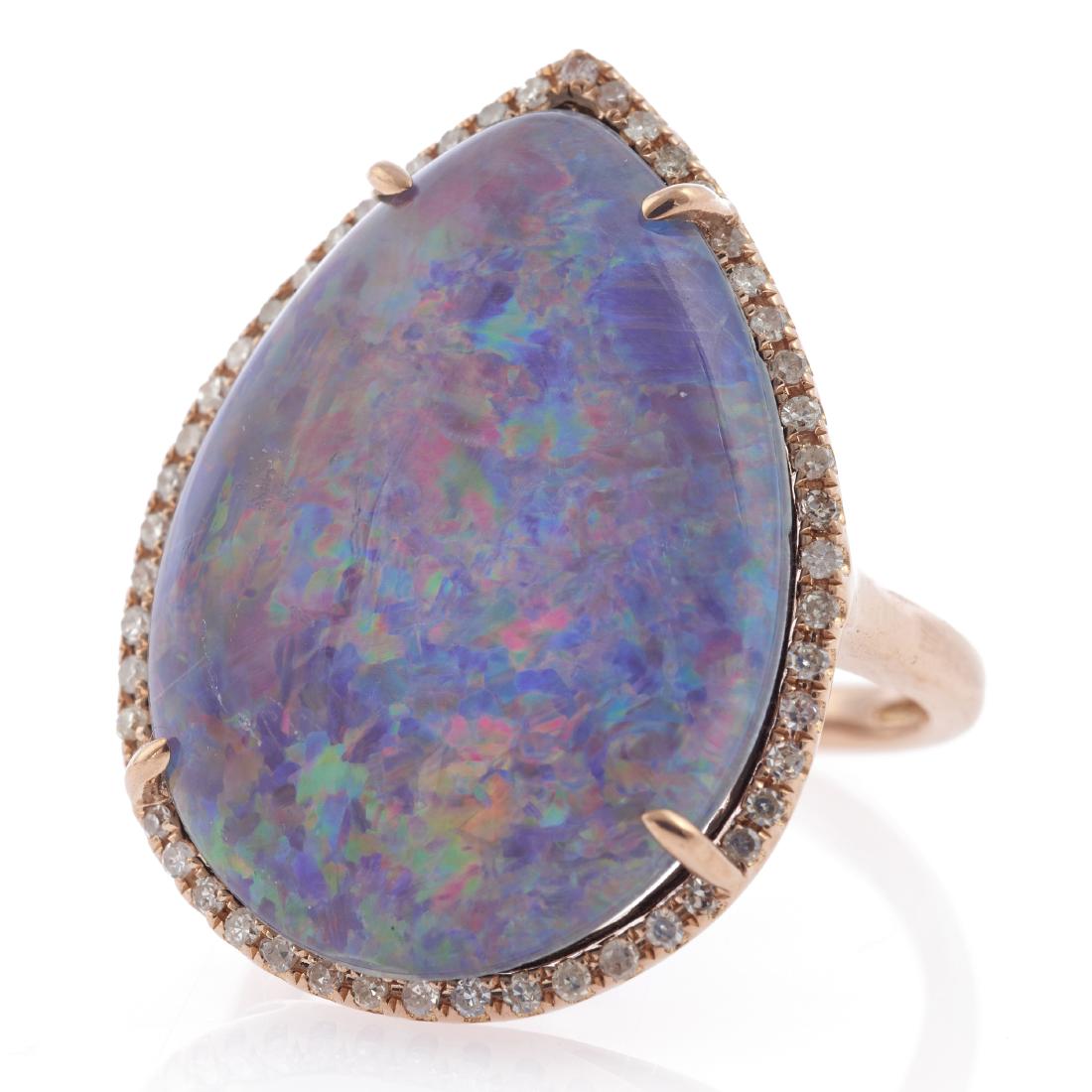 A diamond, opal triplet, 14k ring (1 of 4)